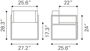 Zuo Modern Xander 100% Polyurethane, Plywood, Steel Modern Commercial Grade Accent Chair Brown, Gold 100% Polyurethane, Plywood, Steel