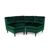 Noble House Jazmine Glam Velvet Modular 2 Seater Sectional, Emerald