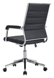 English Elm EE2718 100% Polyurethane, Plywood, Steel Modern Commercial Grade Office Chair Black, Silver 100% Polyurethane, Plywood, Steel