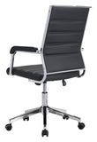 Zuo Modern Liderato 100% Polyurethane, Plywood, Steel Modern Commercial Grade Office Chair Black, Silver 100% Polyurethane, Plywood, Steel