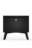 Alpine Furniture Flynn Large Nightstand, Black 966BLK-22 Black Mahogany Solids & Veneer 28 x 15 x 26