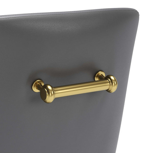 Zuo Modern Madelaine 100% Polyurethane, Plywood, Steel Modern Commercial Grade Counter Stool Gray, Gold 100% Polyurethane, Plywood, Steel