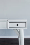 Alpine Furniture Flynn Bedroom Vanity, White 966-W-19 White Mahogany Solids & Okoume Veneer 36 x 22 x 30