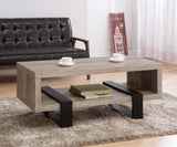 Casual Coffee Table with Shelf Grey Driftwood