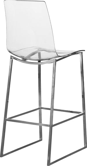 Lumen Lucite Polycarbonate / Metal Contemporary Chrome Metal/Lucite Polycarbonate Stool - 16.5" W x 20" D x 42" H
