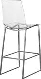 Lumen Lucite Polycarbonate / Metal Contemporary Chrome Metal/Lucite Polycarbonate Stool - 16.5" W x 20" D x 42" H