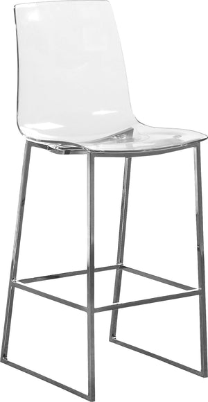 Lumen Lucite Polycarbonate / Metal Contemporary Chrome Metal/Lucite Polycarbonate Stool - 16.5" W x 20" D x 42" H
