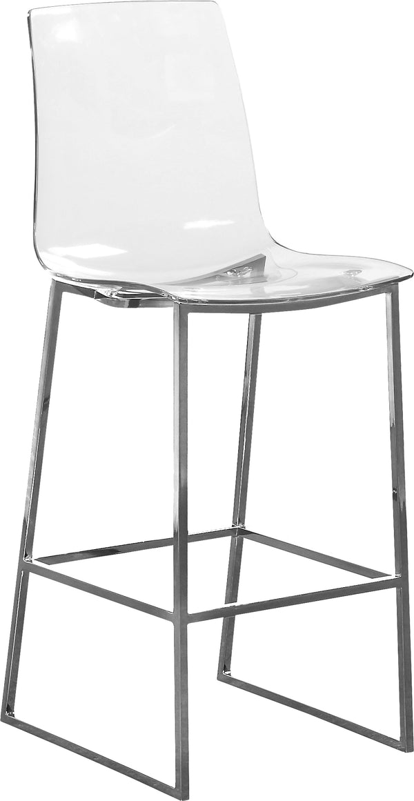 Lumen Lucite Polycarbonate / Metal Contemporary Chrome Metal/Lucite Polycarbonate Stool - 16.5" W x 20" D x 42" H