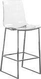 Lumen Lucite Polycarbonate / Metal Contemporary Chrome Metal/Lucite Polycarbonate Stool - 16.5" W x 20" D x 42" H