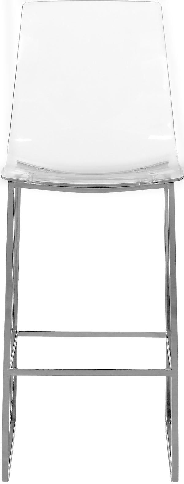 Lumen Lucite Polycarbonate / Metal Contemporary Chrome Metal/Lucite Polycarbonate Stool - 16.5" W x 20" D x 42" H