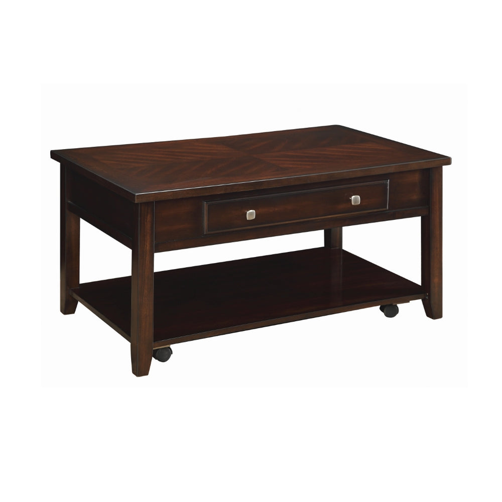 Casual Lift Top Coffee Table in Rich Walnut Finish - Stylish, Modern Design with Storage Space