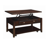 Casual Rectangular Lift Top Coffee Table Walnut