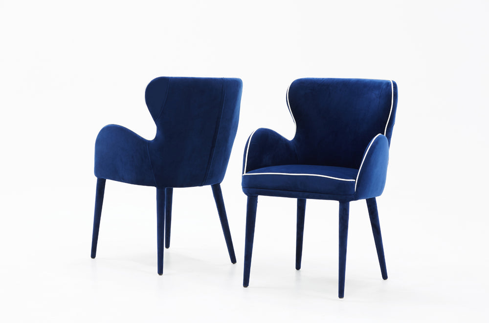 VIG Furniture Modrest Tigard Modern Blue Fabric Dining Chair VGEU-MC-8883CH-A-BLU