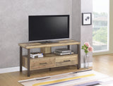 Traditional 2-drawer TV Console Weathered Pine