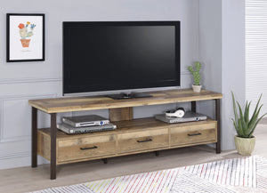 Traditional 3-drawer TV Console Weathered Pine