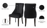 Oxford Velvet / Engineered Wood / Metal / Foam Contemporary Black Velvet Dining Chair - 20.5" W x 25" D x 38.5" H