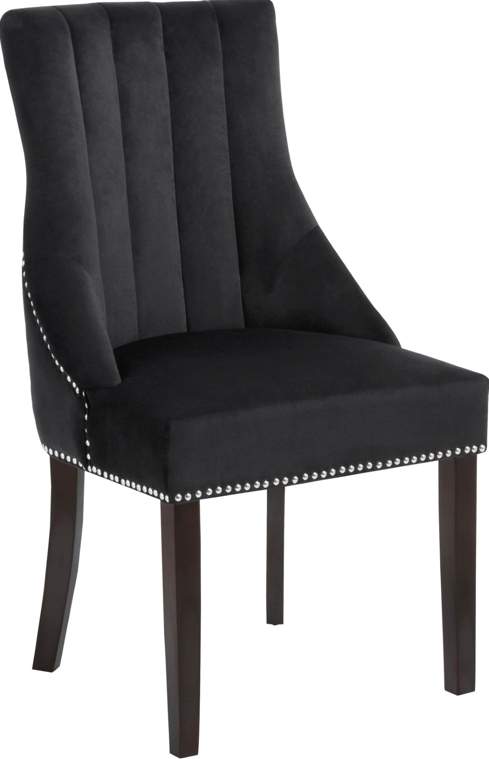 Oxford Velvet / Engineered Wood / Metal / Foam Contemporary Black Velvet Dining Chair - 20.5" W x 25" D x 38.5" H