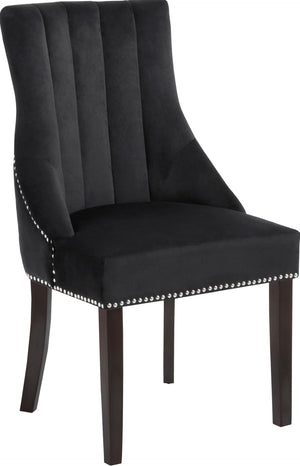 Oxford Velvet / Engineered Wood / Metal / Foam Contemporary Black Velvet Dining Chair - 20.5" W x 25" D x 38.5" H