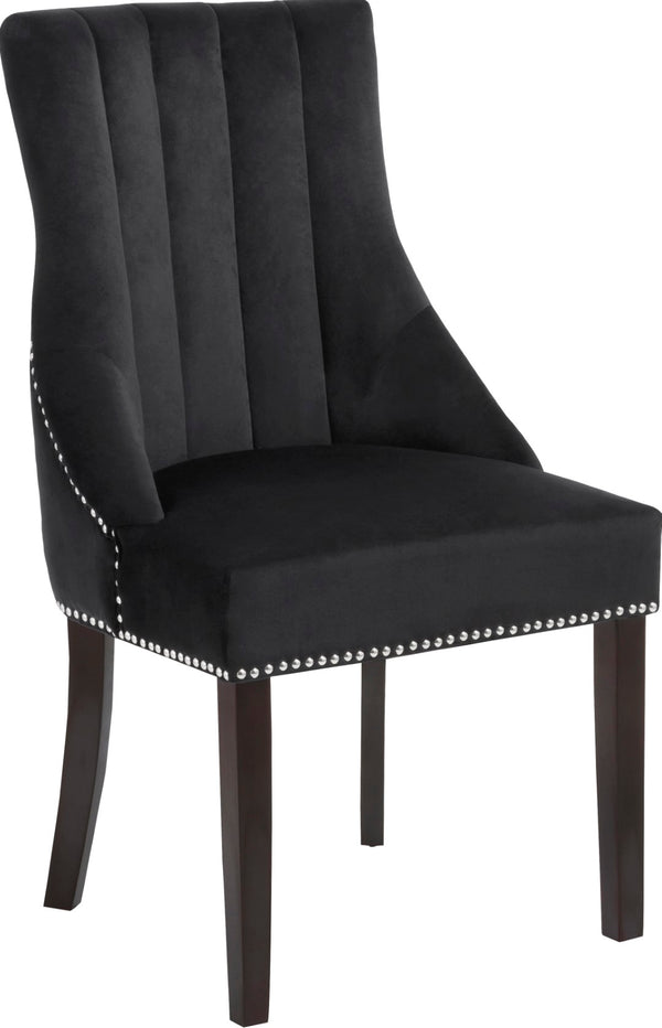 Oxford Velvet / Engineered Wood / Metal / Foam Contemporary Black Velvet Dining Chair - 20.5" W x 25" D x 38.5" H