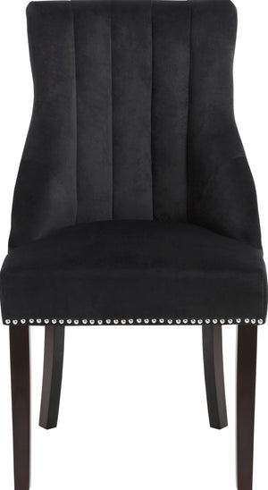 Oxford Velvet / Engineered Wood / Metal / Foam Contemporary Black Velvet Dining Chair - 20.5" W x 25" D x 38.5" H