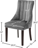 Oxford Velvet / Engineered Wood / Metal / Foam Contemporary Grey Velvet Dining Chair - 20.5" W x 25" D x 38.5" H