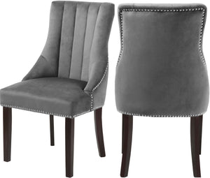 Oxford Velvet / Engineered Wood / Metal / Foam Contemporary Grey Velvet Dining Chair - 20.5" W x 25" D x 38.5" H