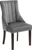Oxford Velvet / Engineered Wood / Metal / Foam Contemporary Grey Velvet Dining Chair - 20.5" W x 25" D x 38.5" H