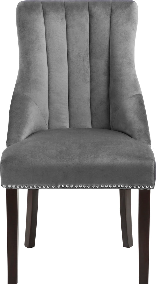 Oxford Velvet / Engineered Wood / Metal / Foam Contemporary Grey Velvet Dining Chair - 20.5" W x 25" D x 38.5" H