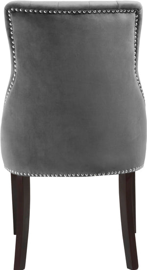 Oxford Velvet / Engineered Wood / Metal / Foam Contemporary Grey Velvet Dining Chair - 20.5" W x 25" D x 38.5" H