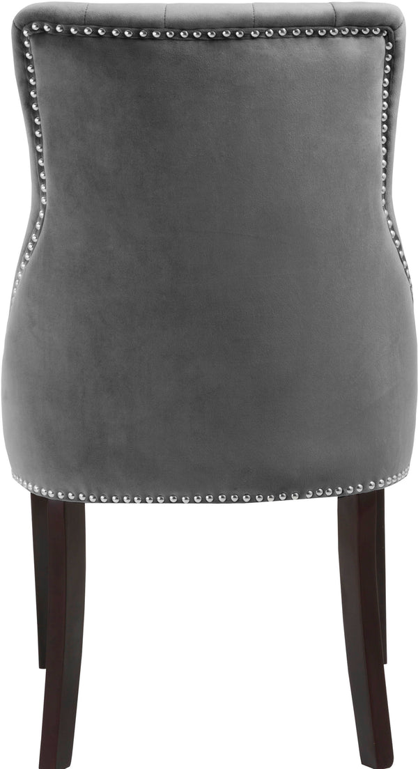 Oxford Velvet / Engineered Wood / Metal / Foam Contemporary Grey Velvet Dining Chair - 20.5" W x 25" D x 38.5" H