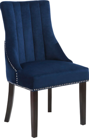 Oxford Velvet / Engineered Wood / Metal / Foam Contemporary Navy Velvet Dining Chair - 20.5" W x 25" D x 38.5" H