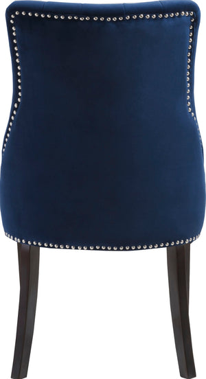 Oxford Velvet / Engineered Wood / Metal / Foam Contemporary Navy Velvet Dining Chair - 20.5" W x 25" D x 38.5" H