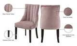 Oxford Velvet / Engineered Wood / Metal / Foam Contemporary Pink Velvet Dining Chair - 20.5" W x 25" D x 38.5" H