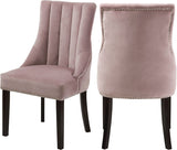 Oxford Velvet / Engineered Wood / Metal / Foam Contemporary Pink Velvet Dining Chair - 20.5" W x 25" D x 38.5" H