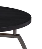 Modern Round End Table Dark Grey and Black Nickel