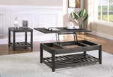 Casual Lift Top Coffee Table with Storage Cavities Grey