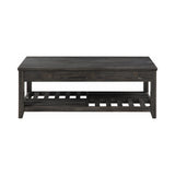 Casual Lift Top Coffee Table with Storage Cavities Grey