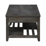 Casual Lift Top Coffee Table with Storage Cavities Grey