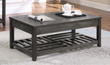 Casual Lift Top Coffee Table with Storage Cavities Grey