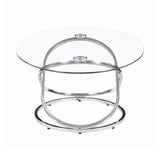 Modern 3-piece Occasional Set Chrome and Clear