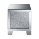 Layton Contemporary Square End Table Silver and Clear Mirror