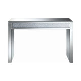 Layton Contemporary Rectangular Sofa Table Silver and Clear Mirror