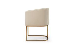VIG Furniture Modrest Yukon - Modern Beige Bonded and Antique Brass Dining Chair VGVC-B8362