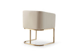 VIG Furniture Modrest Yukon - Modern Beige Bonded and Antique Brass Dining Chair VGVC-B8362