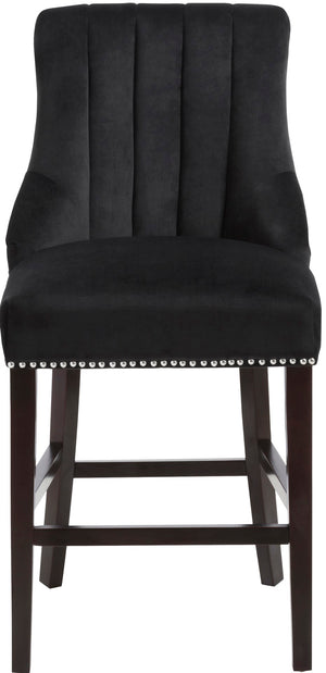 Oxford Velvet / Engineered Wood / Metal / Foam Contemporary Black Velvet Stool - 19.5" W x 20.5" D x 40" H