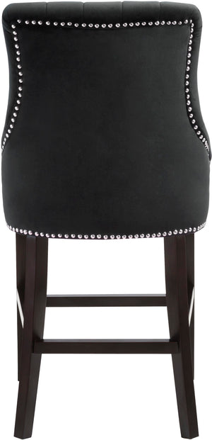 Oxford Velvet / Engineered Wood / Metal / Foam Contemporary Black Velvet Stool - 19.5" W x 20.5" D x 40" H
