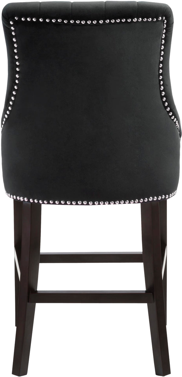Oxford Velvet / Engineered Wood / Metal / Foam Contemporary Black Velvet Stool - 19.5" W x 20.5" D x 40" H