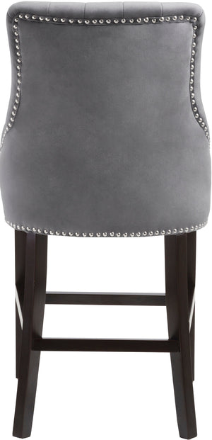 Oxford Velvet / Engineered Wood / Metal / Foam Contemporary Grey Velvet Stool - 19.5" W x 20.5" D x 40" H