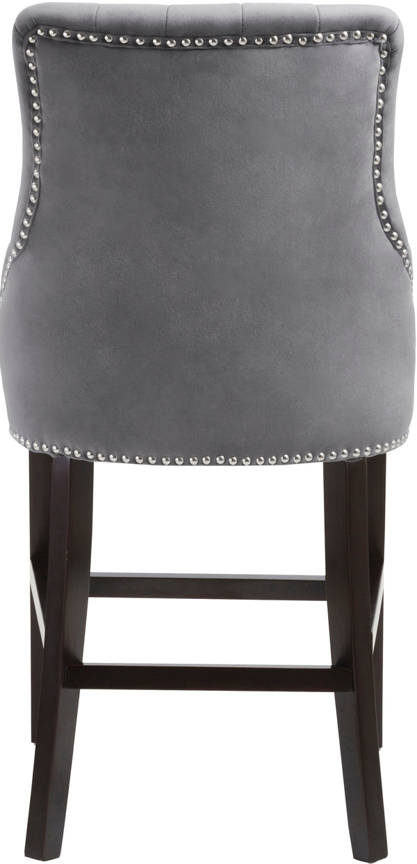 Oxford Velvet / Engineered Wood / Metal / Foam Contemporary Grey Velvet Stool - 19.5" W x 20.5" D x 40" H