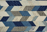 Arazad Tufted Graphic Chevron Rug, Cobalt Blue, 9ft-6in x 13ft-6in Area Rug